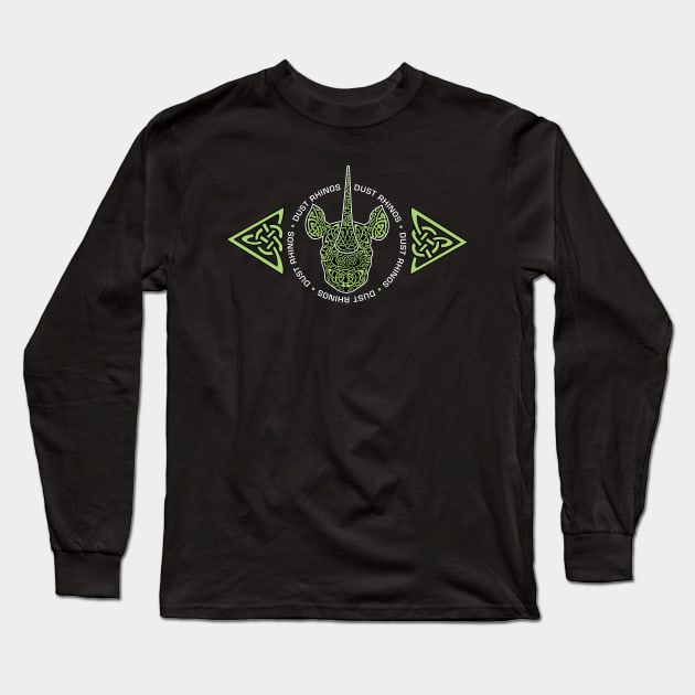 DR Knotwork Green Long Sleeve T-Shirt by Dust Rhinos Swag Store